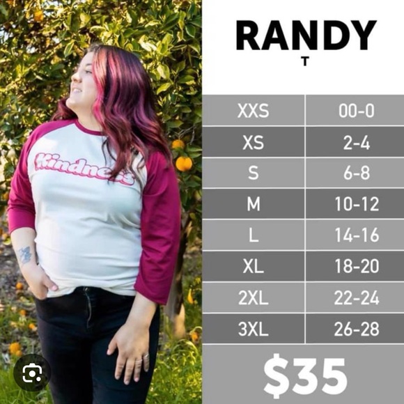 Size-Small, Lularoe Randy Tee - Picture 3 of 3